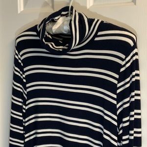 Anthropologie Maeve Navy and White Striped Dress